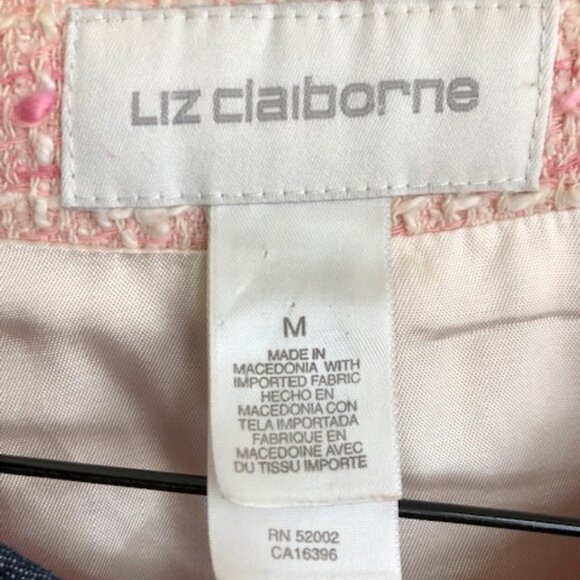 LIZ CLAIBORNE Vintage Nubby Tweed Denim Accent Trim 3/4 Sleeve Jacket … - Picture 9 of 12
